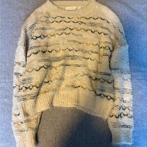 Altar'd State Textured Cream and Black Sweater